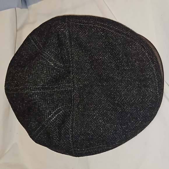KIM & BAE Dark Gray/Black Wool Blend Ivy Driving Golf Flat Cap L/XL EC - Picture 5 of 8